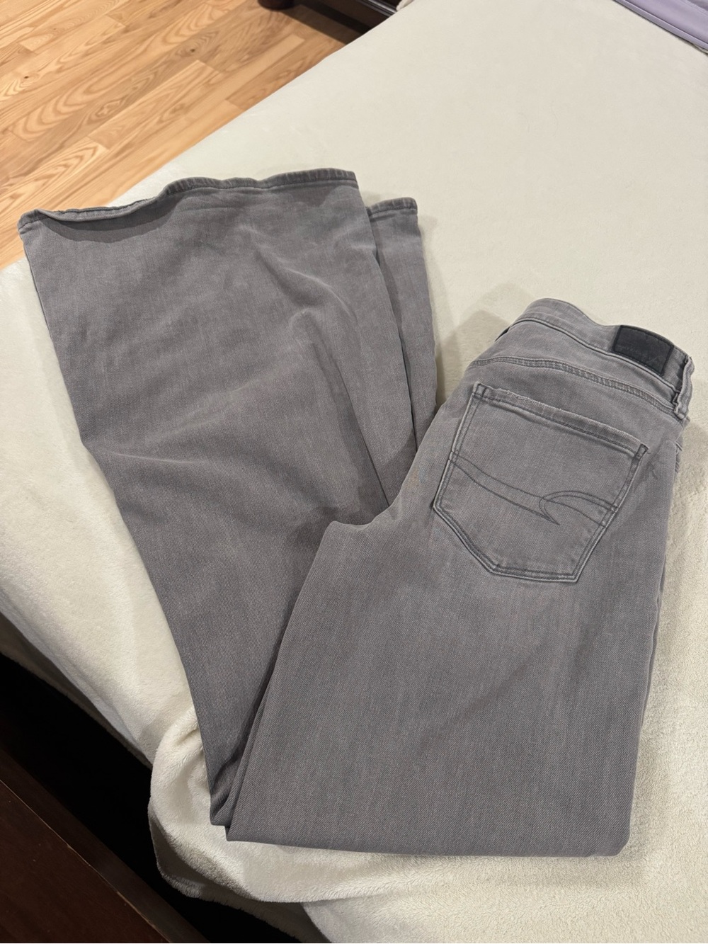 American Eagle Light Gray Festival Flare Jeans
